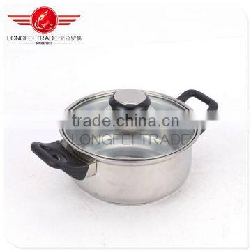 16-24cm 5pcs Stainless Steel Cooking Pot/ Kitchen Cookware Set With Glass Lid photo-2