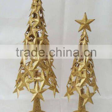 golden metal christmas tree