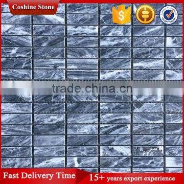 Popular Polished Oblong Shape Carrara Dark Grey Marble Mosaic Tiles photo-4