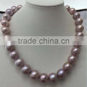 Wholesale 11-12 mm Purple Round Freshwater Loose Pearl Jewelry Necklace photo-6