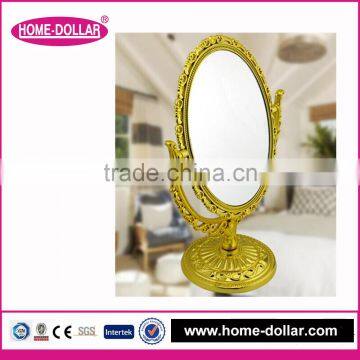 Makeup round magnifying mirror/office desk makeup mirror/Double-sided lighted mirror/fancy morrir in gold/Desktop Makeup Mirror