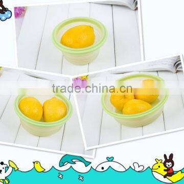 Food Grade Collapsible Silicone Storage Container 3 Sizes/ Air-tight Silicone Folding Lunch Box Microwave Safe photo-3