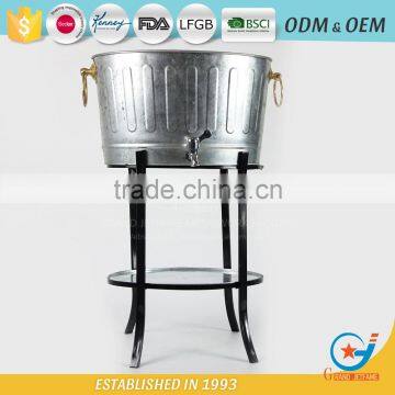 Wholesale galvanized metal homeware ice bucket drinks outdoor bucket metal ice buckets