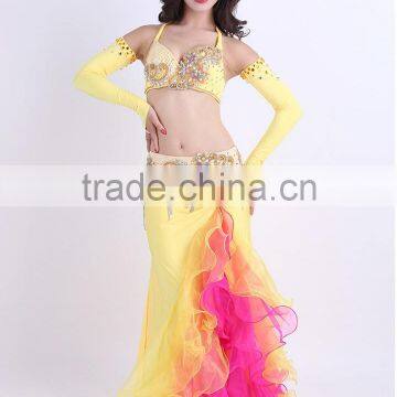 Sexy women yellow belly dance outfit set AS6032-AQ6032-Q5023