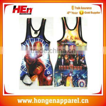 Low Price Sleeveless Youth Cheap Sublimated Wrestling Singlets For Sale