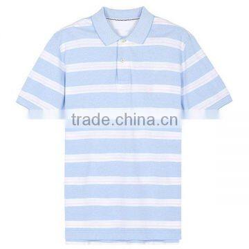 Custom cheap blue white stripe polo shirt for bulk wholesale