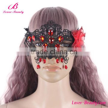 Helloween Day half face masquerade masks with bead