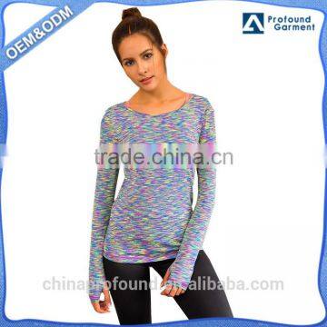 Wholesale Dry Fit Custom T Shirt Womens Sports Wear Women Long Sleeve