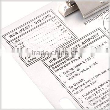 Chinese Manufacturer High Quality Metal Pilot Clipboard, Aviation Training Metal Kneeboard With Two Holes on Side #IFR photo-4