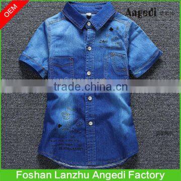 Children clothing OEM boy's denim shirt High quality Summer Fashion Baby Boy's cowboy shirts