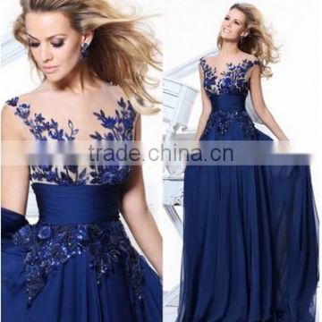 sexy nighty navy blue lace and chiffon mother of bride dress