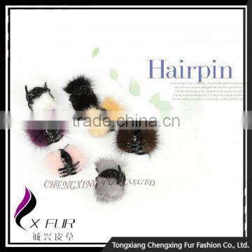 CX-E-25 Wholesale Handmade Cute Rabbit Fur Kids Hair Clips photo-6