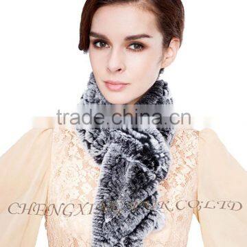 CX-S-18G Fashion Warm Ladies Dyed Fur Rex Rabbit Fur Square Scarf Wholesale photo-6