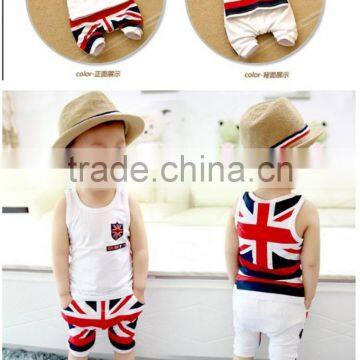 Unique cool European style baby clothes Summer children clothes set of kids clothing for wholesale