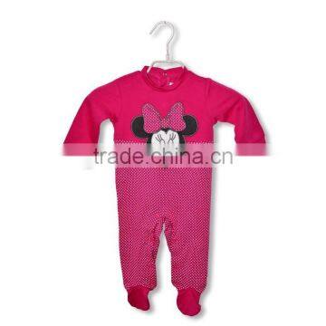 2016 latest baby girls boutique romper set big micky-mouse applieque on bodice infant romper