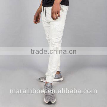 Cotton Polyester Spandex Fleece Sweatpants OEM Men Joggers Bulk Wholesale Tapered Jogger Pants White Tracksuit Bottoms photo-2