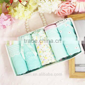 Hot Sell 5 Gift Boxed Cotton Low Waist Girls Briefs Lady Cute Cotton Lace Underwear Panties photo-2
