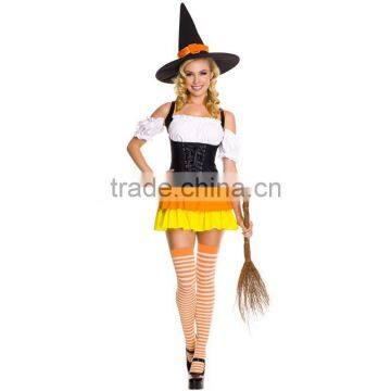 Sexy Halloween Carnival Party Magic Orange Witch Costume