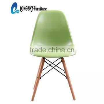 LS-4001 3V Plastic Chair,Shining Red Color Living Room Chair With Wood Leg