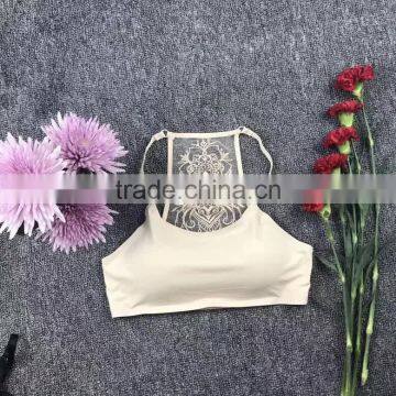 Stylish Style Beautiful Embroidered Back Wireless Bra Sexy Ladies Yoga Bra photo-6