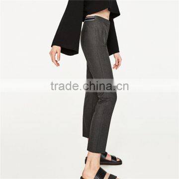 2017 OEM Front Zip Marl Stretch Waist Skinny Leg Trousers photo-2