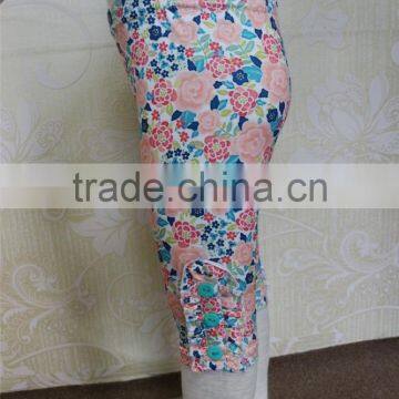 Boutique Kids Floral Ruffle Leggings Icing Summer Baby Leggings Girls New Designs Ruffle Capris photo-6