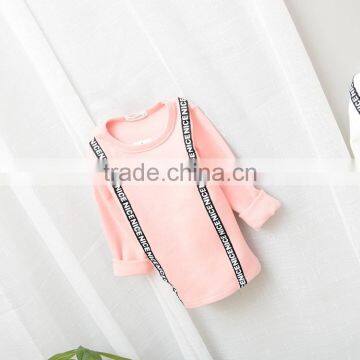 New style cotton words design wholesale child long sleeve t shirt