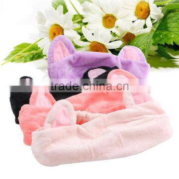 Korean Velvet Cat Ear Headband Women Hair Accessories Wash Shower Cap Head Ornaments Elastic Hair Band Headband photo-3