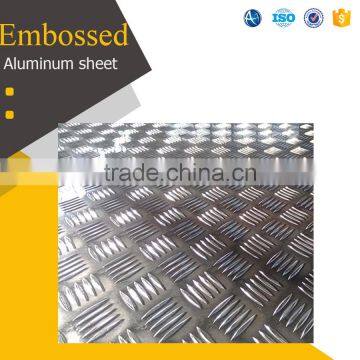 Five Bar Anti-skidding tread plate embossed aluminum sheet price