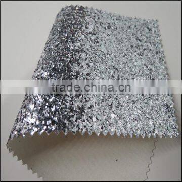 Factory Supply Soft Handfeeling and Shinning Design Silver Glitter Fabric photo-2
