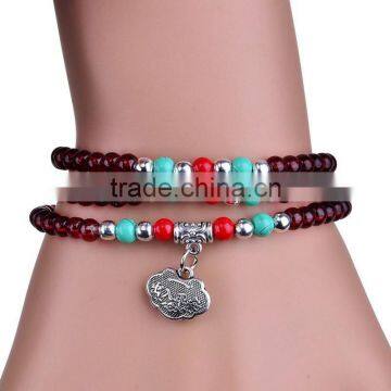 4mm 108 Garnet Beads Multi Layers Bracelet Buddha Bracelet photo-3