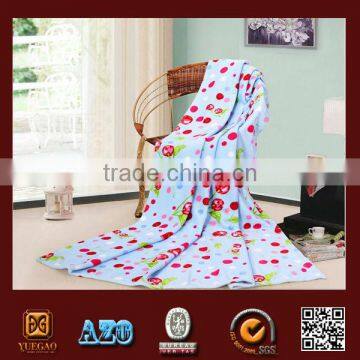 2013 new cherry print thick flannel fleece blanket