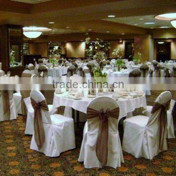 pleated banquet chair cover polyester wedding chair cover white