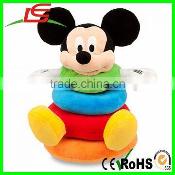 wholesale colorful baby Plush Stacking Toy mickey mouse