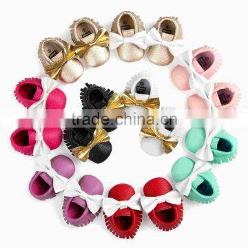 The same paragraph seven! Color bowknot tassel soft bottom shoes baby shoes mens age 0217