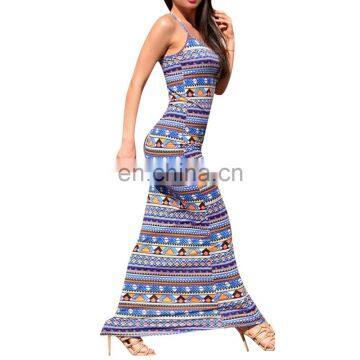 Europe And America Fashion Printing Sling Sexy One-Piece Dress