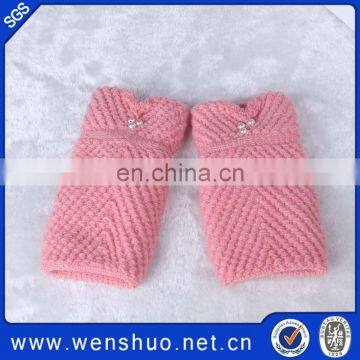 Fashion Wool Knit Girls Plain Color Hand Gloves For 2015