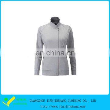 Supreme Quality Light Grey Color Cotton Spandex Hoodies Jersey For Women