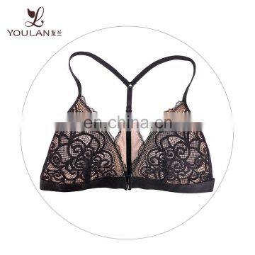 High Quality Mature Women Wholesale Lingerie Bulk Crochet Lace Unlined High-neck Bra