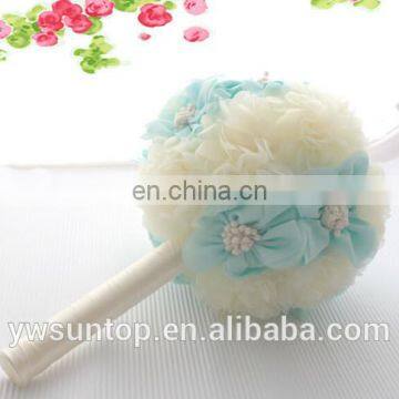 Wedding Flower Bouquet Silk Cloth Flower Bridal Bouquet 3 Colors photo-3