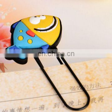 promontial personalized fish shape rubber with metal bookmark clip