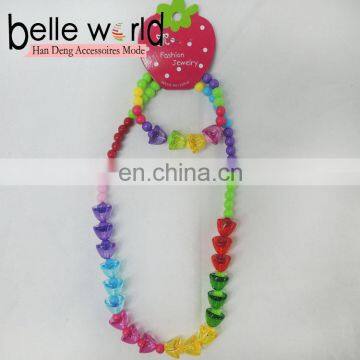 Colorful kids plastic necklace bracelet sets