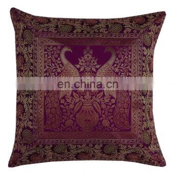 Wholesale Decorative 16" Silk Cushion Covers Brocade Banarsi Pillow Cover