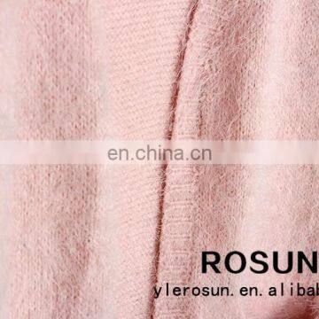 High Fashion Womens Clothing Pure Color Cardigan Hand Knitted Sweater photo-2