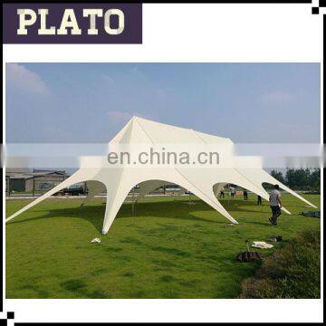 Beige 25x14m big three peak star canopy tent used for 100 people party/event/trade show with factory price