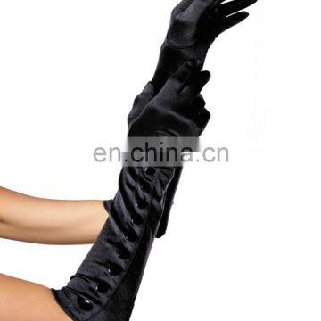 Spandex And Nylon Opaque Satin Elbow Gloves 2 Sexy-lingerie Fashionable Design Party Glove BEAUTYSLOVE BUTTONS LONG GLOVES