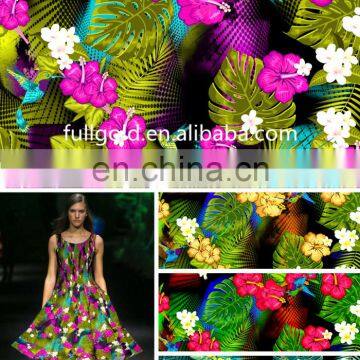 2016 Latest Design Polyester &Cotton digital Printed Fabric For Women Dress