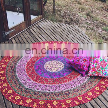 72" Indian Roundie Six Color Yoga Mat Mandala Hippie Tapestry Beach Throw Towel Yoga Bohemian Art