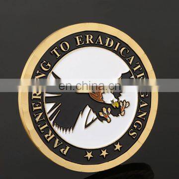 Doule Sides Antique Gold Plated Key Chain Shaped Coin photo-2