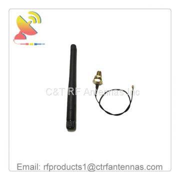 Omnidirectional rubber duck antenna 2.4GHz wifi antenna RF coaxial cable adapter